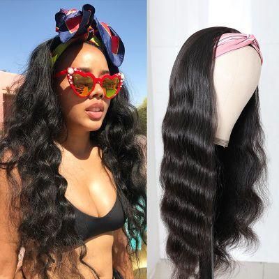 Kbeth Head Band Wigs for Black Women Malaysian Body Wave Human Hair Wigs with Headband Glueless Remy Scarf Deep Wave Wig Human Hair From China