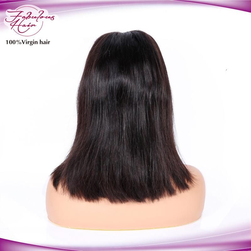 Straight Natural Brazilian Remy Human Hair Lace Front Bob Wigs