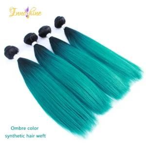 Factory Price Wholesale Two Tone Color Ombre Hair Weft Synthetic Hair Weft