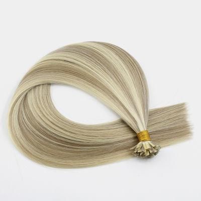 Hair for Woman 16&quot;-24&quot; 100% Machine Made Remy Human Hair Extensions Capsule Keratin Stick I Tip Hair Fusion 40g 50g 100s/Pack