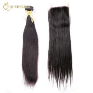 Cuticle Aligned Virgin Human Straight Hair Bundles with Closure