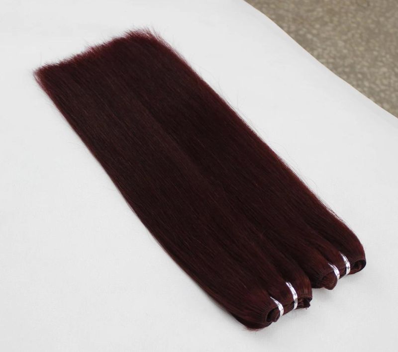 Brazilian Straight Human Hair Hair Bundles Red Color Remy Human Hair Weaving Bundles Extensions