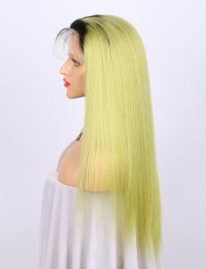 Brazilian High Quality 1b Green Lace Front Wigs