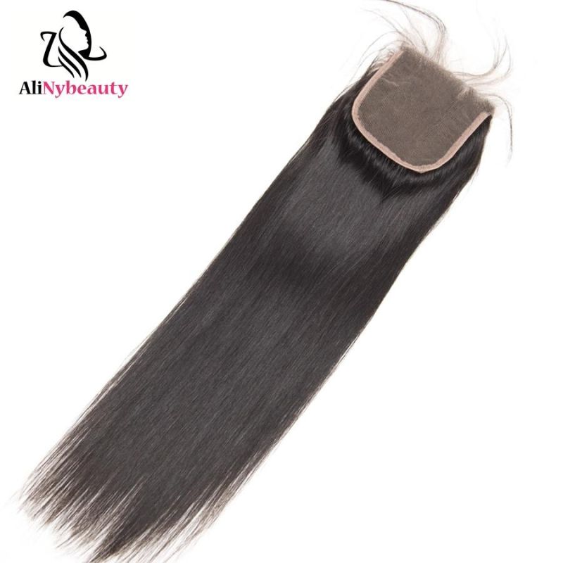 Alinybeauty Factory Brazilian Straight Hair Closure 4X4 Swiss Lace Closure