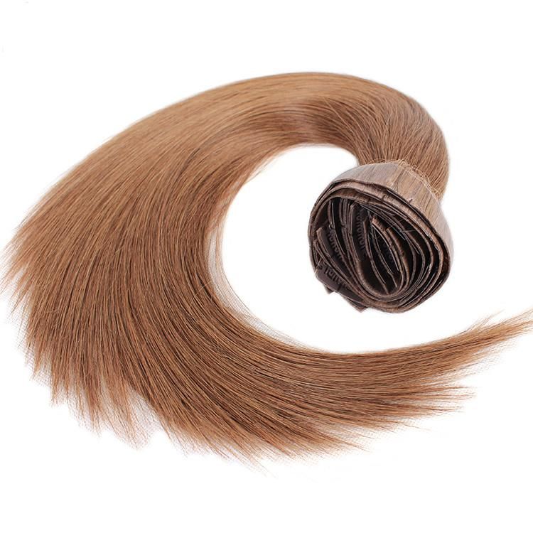 Straight Virgin Hair PU Skin Weft Clip in Hair Extension