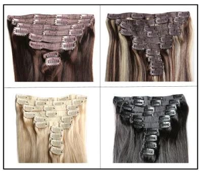 Double Drawn Remy Clip 0n Hair Extension, 100% Human Hair Clip in Hair Extension Wholesale