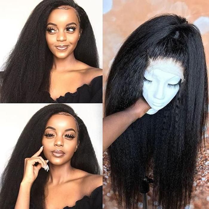 12A Grade 13X6 HD Lace Long Wigs for Black Women Kinky Straight Lace Front Wig