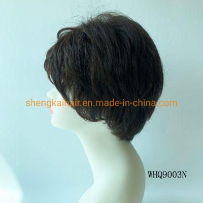 Wholesale Handtied Human Hair Synthetic Hair Mix Lady Hair Wigs