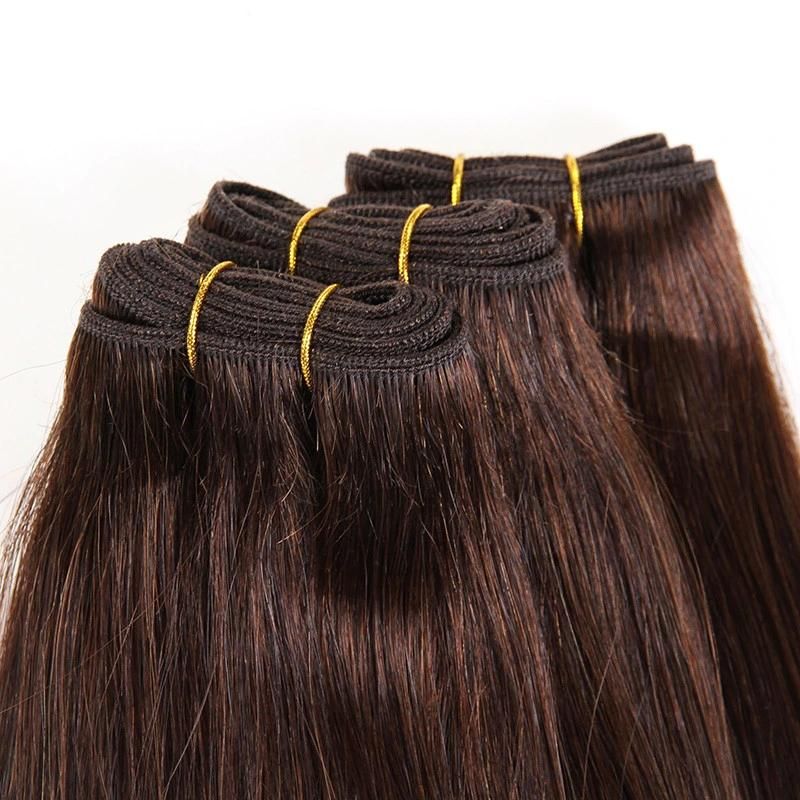 100% Russian Human Hair Weft Double Drawn Weft Hair Extensions