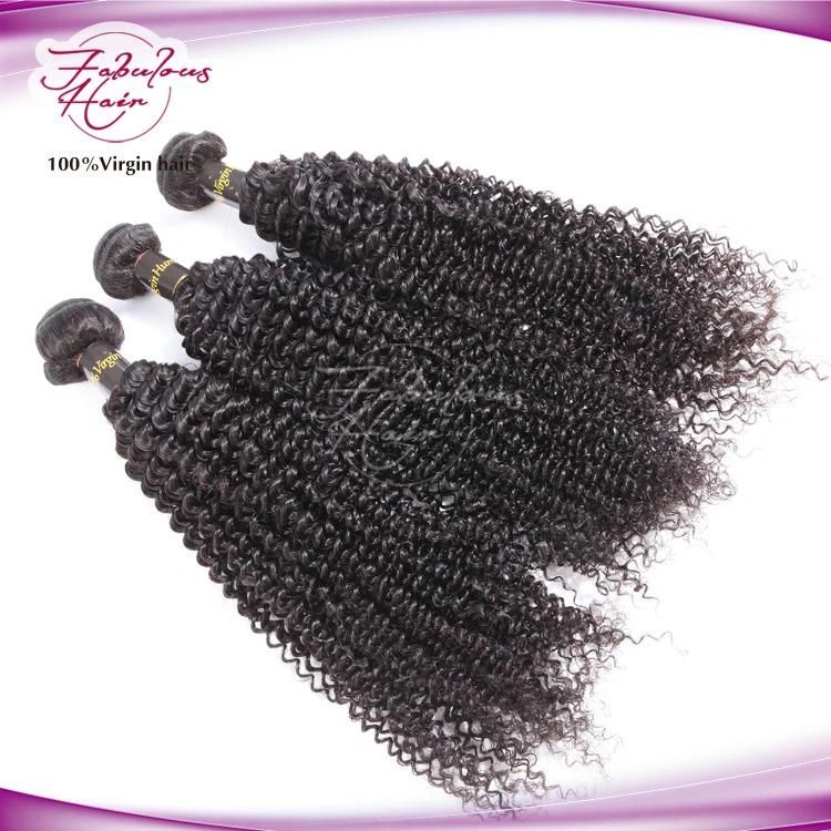 Natural Human Hair Kinky Curly Virgin Peruvian Hair Extension