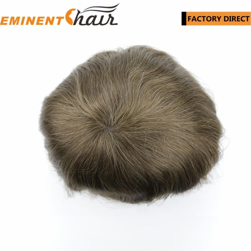 Stock Lace Human Hair Men′s Toupee