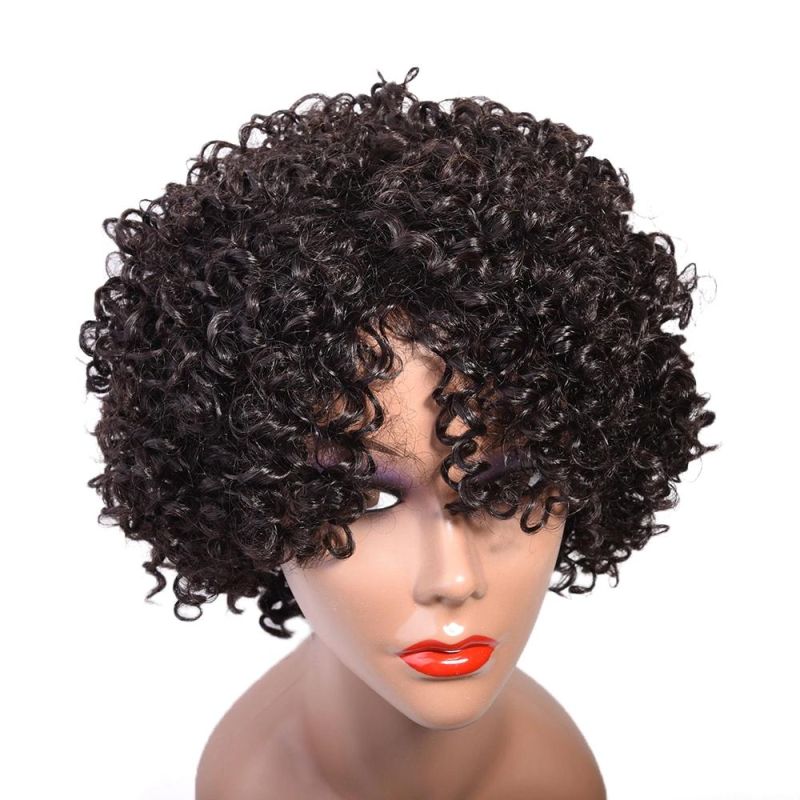 Kbeth Machine Made Fashion Wigs for Ladies Short Bob Kinky Curly Remy 12 Inch Human Hair Wig Original Factory Wholesale
