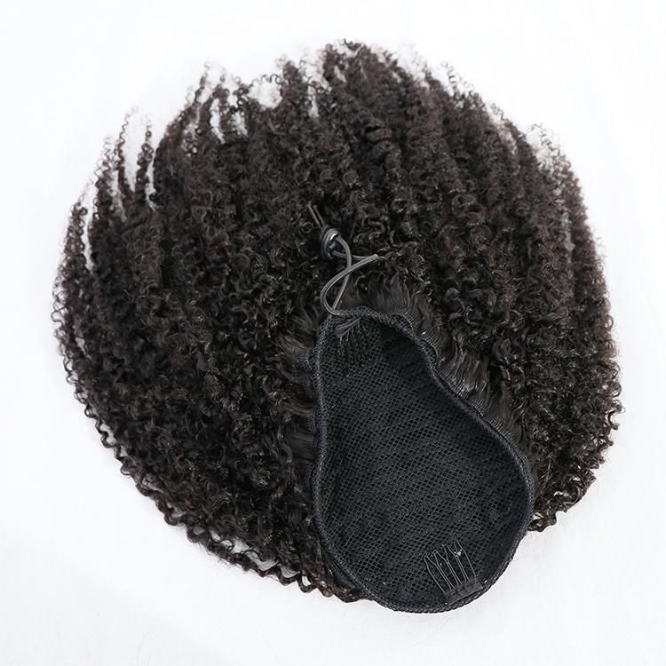 Brazilian Human Hair Afro Curly Drawstring Ponytail Hair Extension