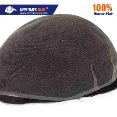Medium-Light Full French Lace Human Hair Toupee for Men