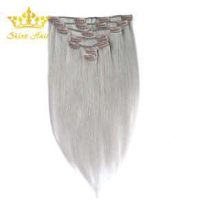 Brazilian Hair Clip Hair Extension 100% Human Hair of Gray