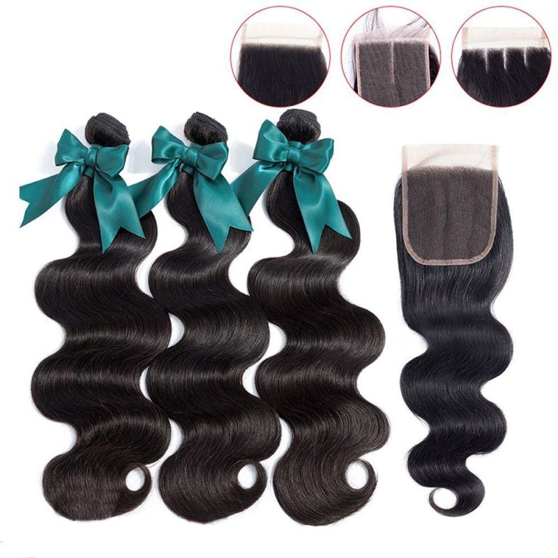 Kbeth Body Wave Bundles with Closure for Black Women 2021 Fashion Charming 100% Remy Brazilian China Hair Weaving