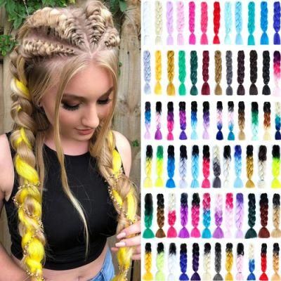 Kbeth Golden Lover 2 Tone 24inch Pre Stretched Jumbo Braiding Hair Crochet Synthetic Hair Braid 6 Pieces/Bag 100% Top Quality Hair Extension