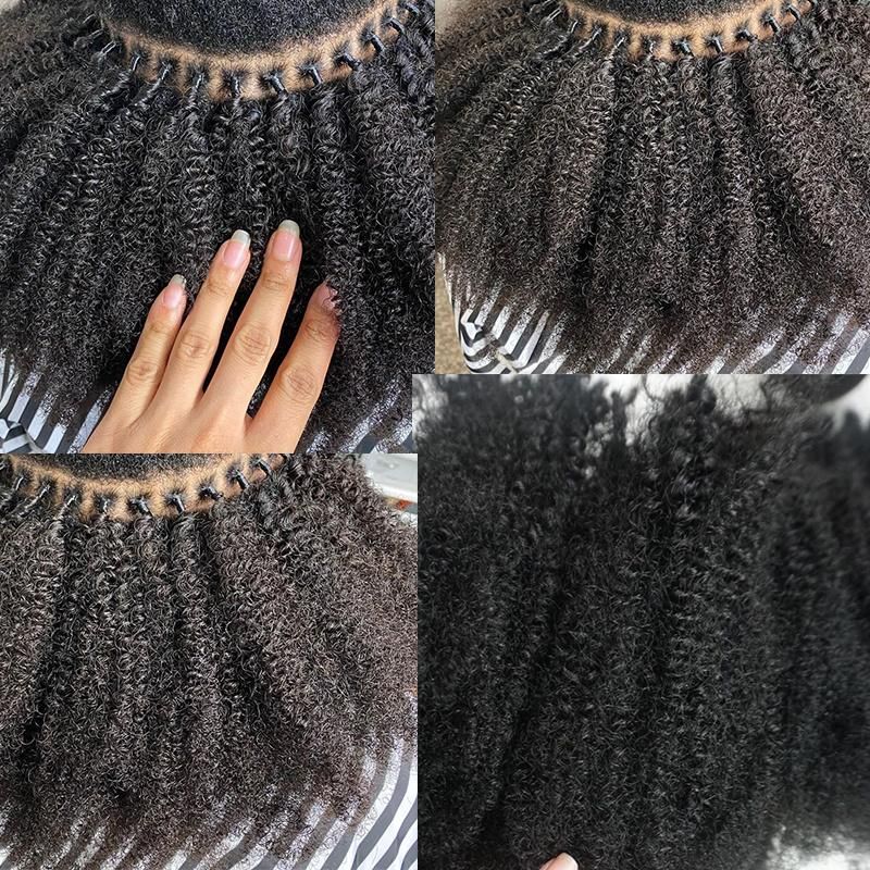 22inch 2PCS/Lot of Afro Kinky Curly Human Hair 4b 4c I Tip Microlinks Brazilian Virgin Hair Extensions Hair Bulk Natural Black Color for Women