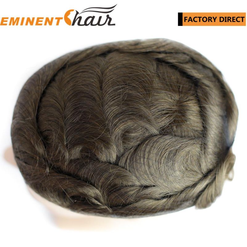 Lace Base Remy Hair Toupee Men′s Hair Replacement