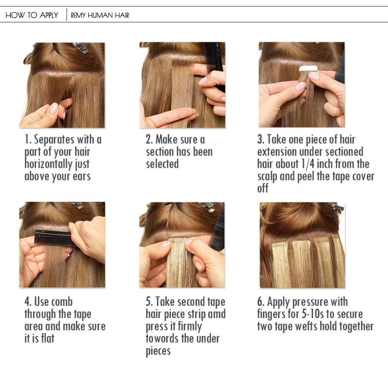 Human Hair Tape Extensions European Natural Seamless Skin Weft 14" Black Brown Blonde 100% Virgin Remy Hair 40 PCS