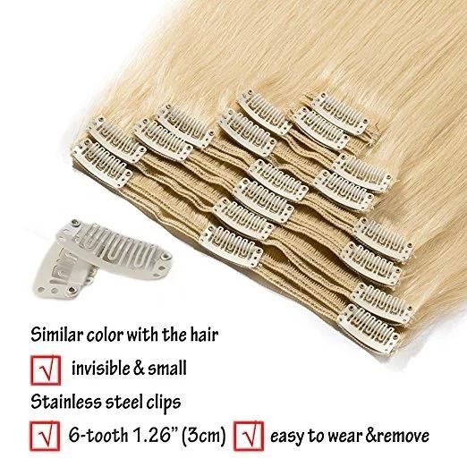Aviva Double Weft 100% Human Hair Full Head 8PCS 100gram 18inch Clip in Hair Extension (AV-CH160-20-613)