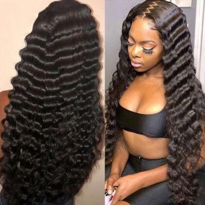 Kbeth Deep Wave 13X4 Lace Front Human Hair Wigs 26 28 30 Inch Brazilian Deep Curly Long Frontal Wig for Black Women