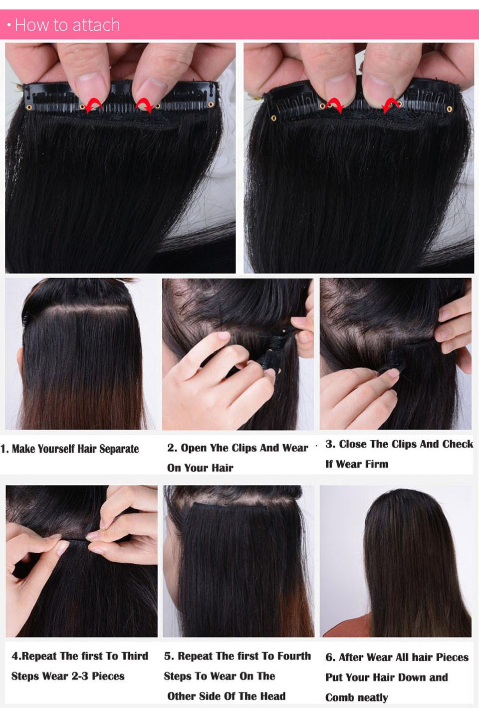120g 26" Machine Made Remy Hair 8PCS Set Clips in 100% Human Hair Extensions Full Head Set Straight Natural Hair