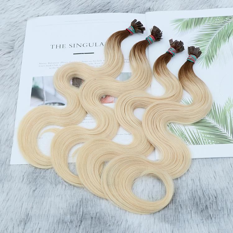 12A Grade Keratin Remy Virgin Raw Russian Body Wave Flat Tip Human Hair Extensions