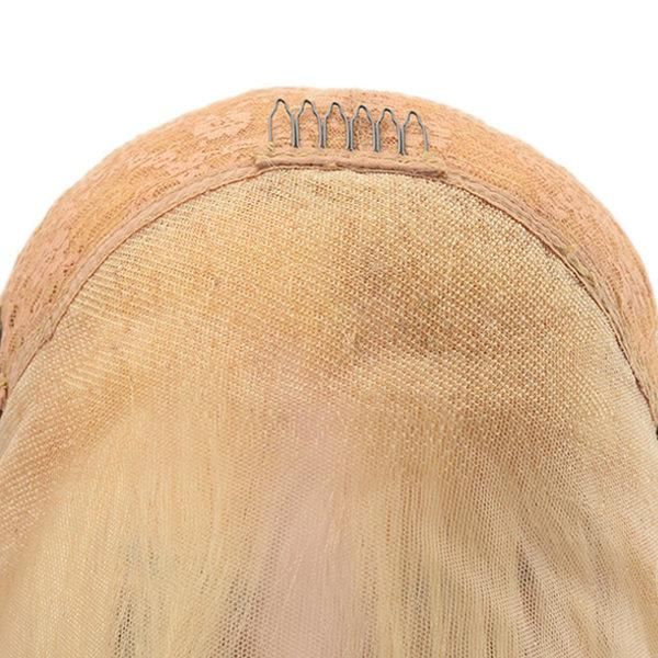 Women Lace Front Wig Blond Color Human Hairpiece