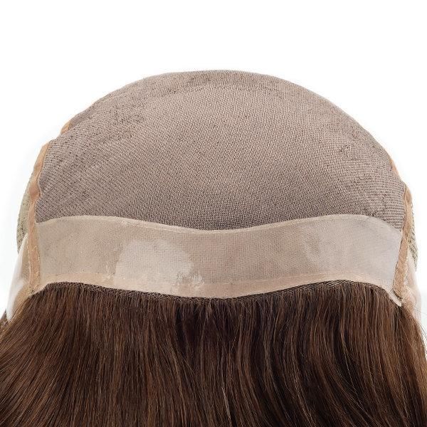 Lw5227 Beautiful Remy Hair Anti-Slip Silicon with Mono Base Glueless Human Hair Wig