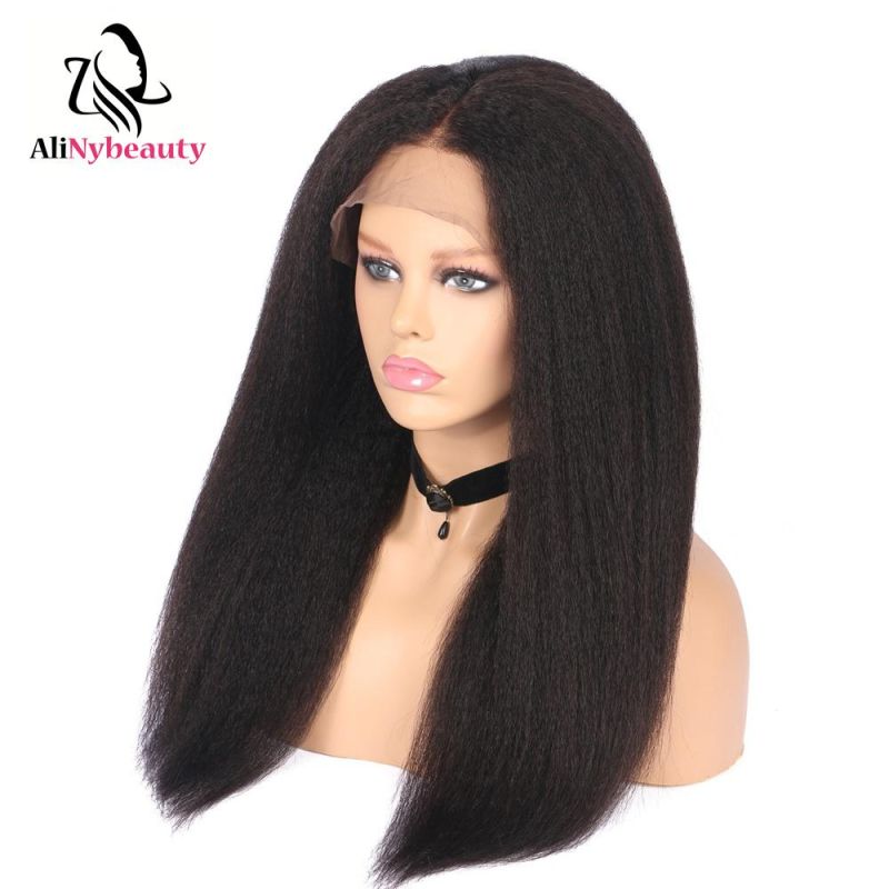 Alinybeauty Best Kinky Straight Lace Front Wig Virgin Human Hair