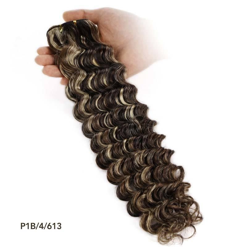 Remy Deep Wave Colorful Human Hair Extensions 12-26′′