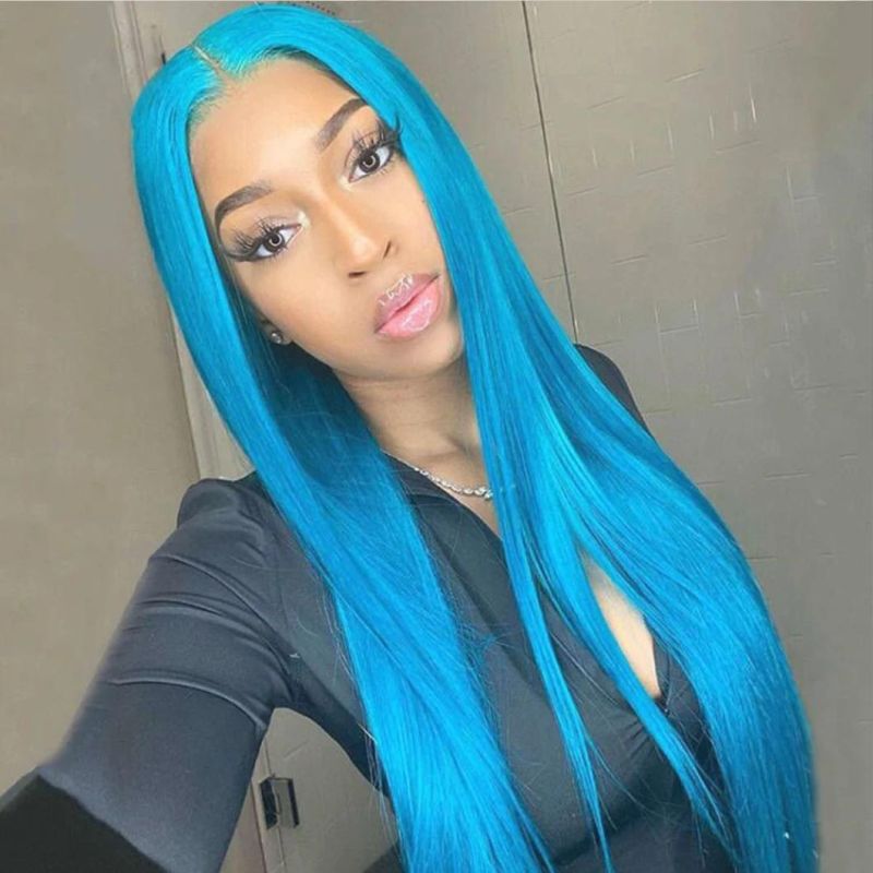 Colorful Straight Hair 13X4 Lace Front Wigs High 180% Density