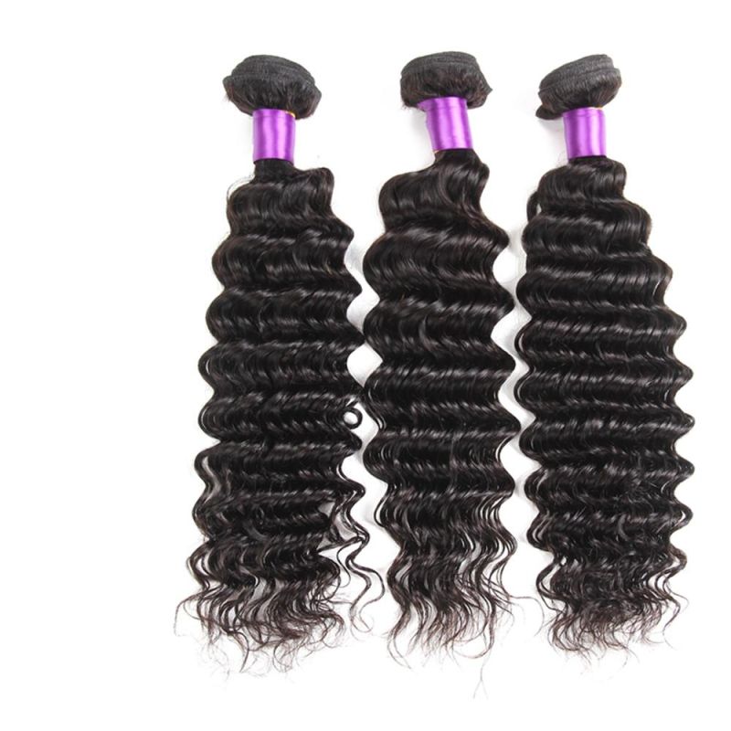 Kbeth Wholesale Raw Cuticle Aligned Virgin Deep Wave Hair Bundles Natural Remy Virgin Raw Indian Temple Hair Bundle Vendor