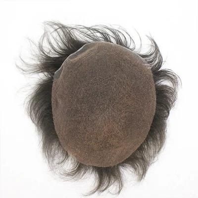 Full Lace Toupee Bleached Knots High Quality Men&prime;s Wigs