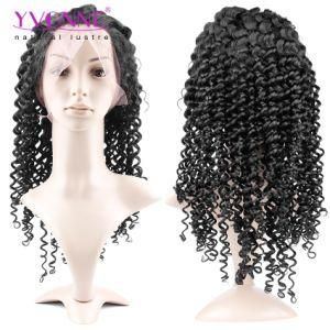 Brazilian Remy Hair Wig, Deep Wave Human Hair Lace Front Wigs, Color #1b, 12-26inches