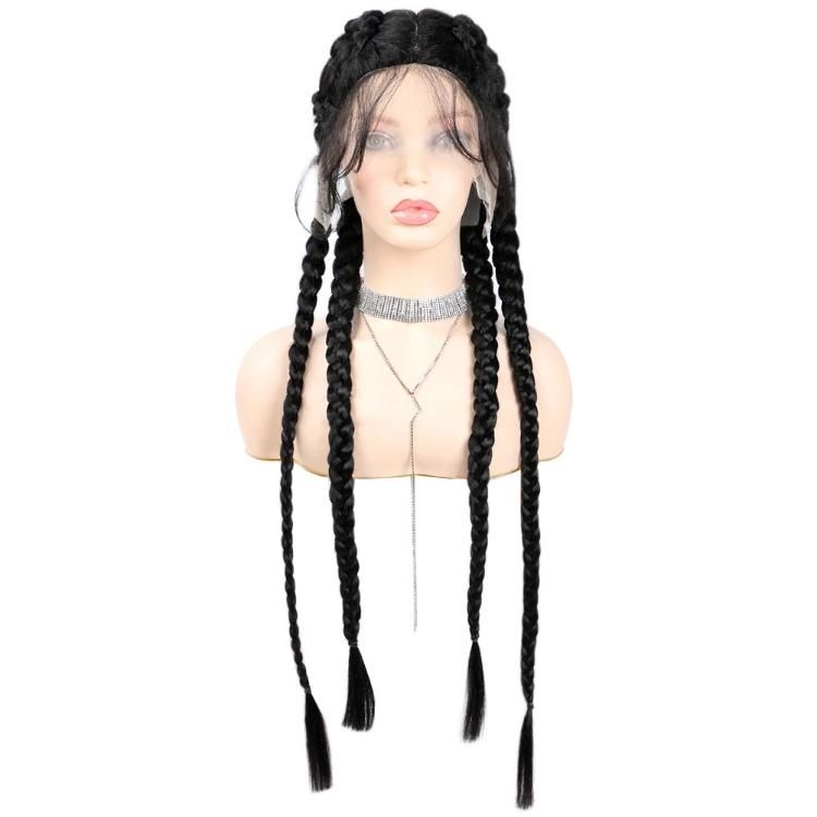 Wholesale African American 32inch Box Braid Synthetic Hair Wig Twist Braided Wigs