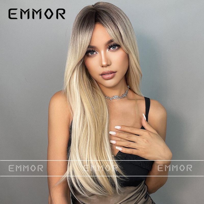 Freeshipping Black Tonal Gold Figure-Eight Bangs Curly Tail High Temperature Silk European Wig Dropshipping Wholesale