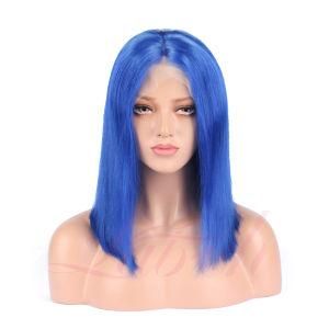 Brazilian Natural Hairline Straight Lace Front Blue Wigs