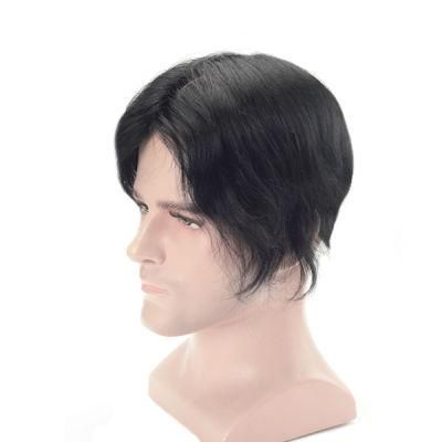 Mono with Npu Back Sides and Clear PU Front Human Hair Toupee