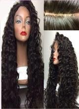 Brazilian Full Lace Wig with Bleached Knots for Black Women 180 Density Full Lace Wig Natural Black Deep Curly Human Hair Wigs Virgin Remy