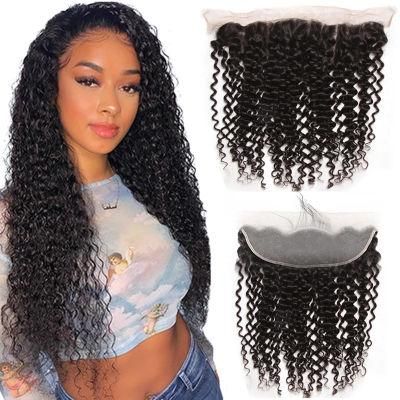 Kbeth Kinky Curly 13*4 Ear to Ear Human Hair Closure 2022 Fashion Custom Accept Real Brazilian 8 Inch Hand Made Hair Pieces Ready to Ship