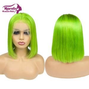 Wholesale Cosplay Lace Front Bob Grass Green Wigs for Young Girls
