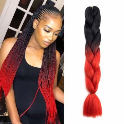 Kbeth Aliexpress Hot Selling Jumbo Ombre Braiding Hair Whole Sale 100g African Crochet Braids Hair 24 Inch Synthetic Hair in Stock