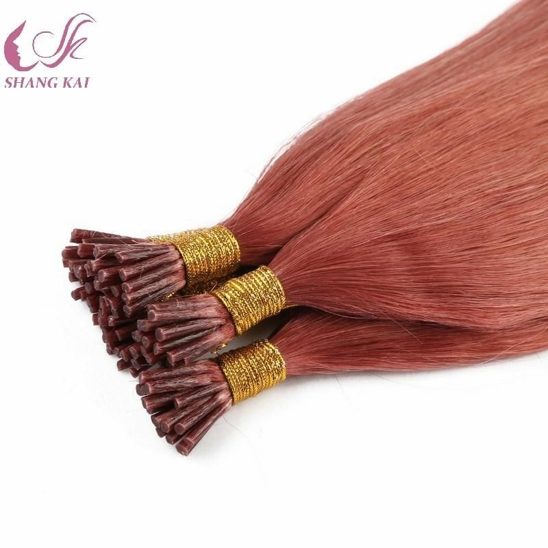 Pre Bonded U V I Flat Tip Hair Extension 1g Stick Tip Virgin Cuticle Aligned Remy Keratin Human Hair