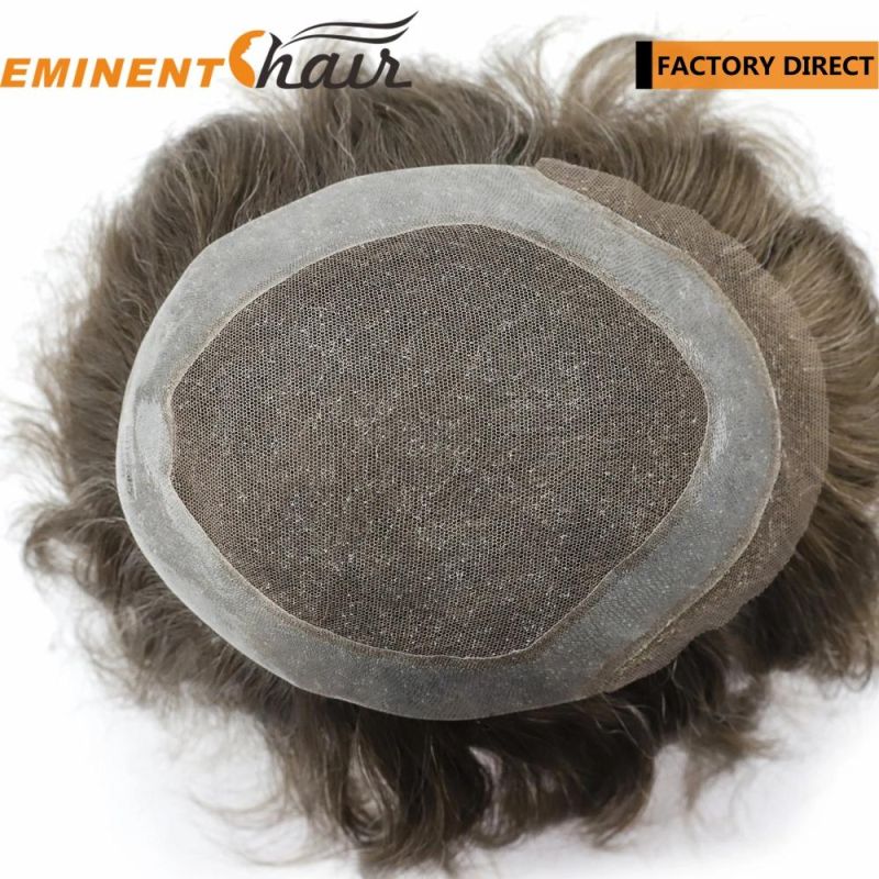 Natural Hairline Human Hair Men′s Hair Replacement System