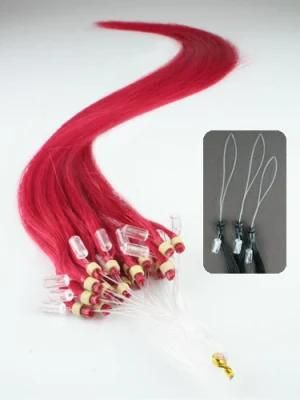 Whosale Micro Ring Beads Easy Loop Miro Ring Hair Extension Micro Loop Hair Extension Red Color (AV-RH00-Red)