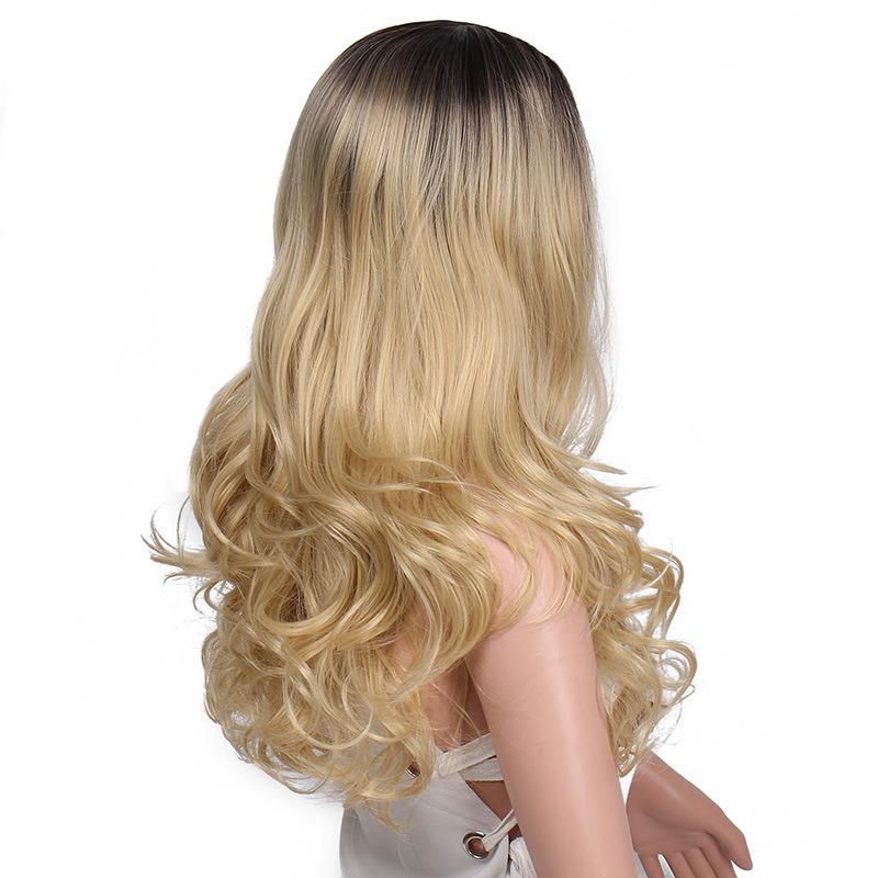 24inch Ombre Blonde Wig Synthetic Long Wavy Wigs for Women