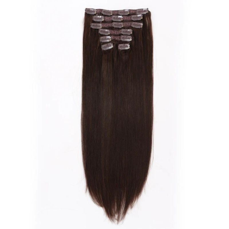 Factory Price Top Grade Double Drawn Skin Weft Seamless Clip in Human Hair Extension