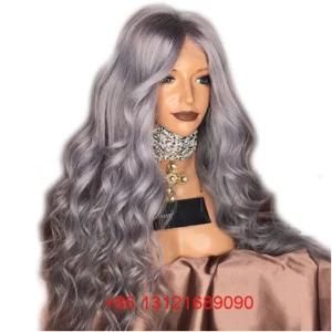 Lace Front Wigs Gray Ombre Color 150% Density Human Hair Wigs for Women Brazilian Virgin Hair